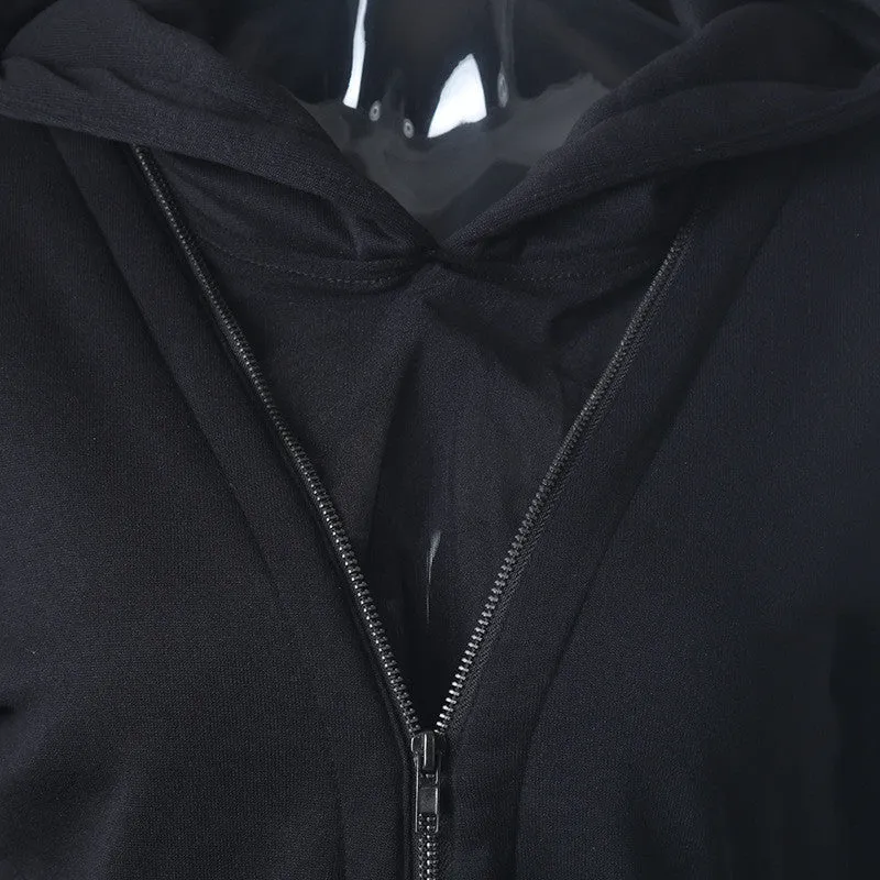 WealFeel Hooded False Two-piece Zip Sweatshirt